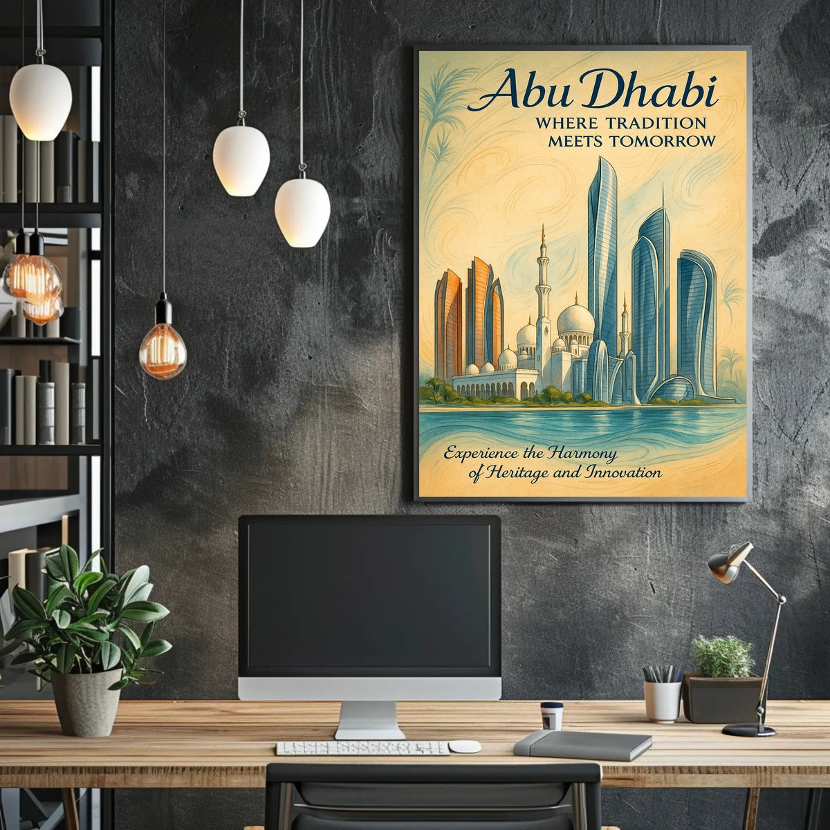 Abu Dhabi Tradition Meets Future Cityscape Poster