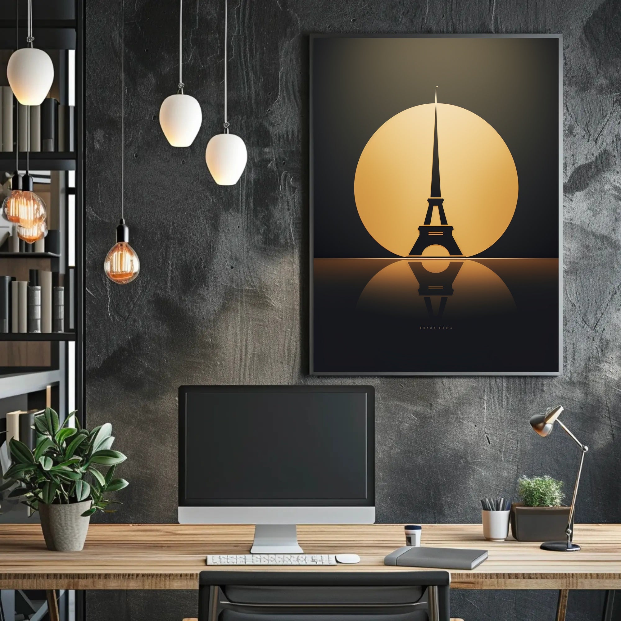 Eiffel Tower Silhouette Poster