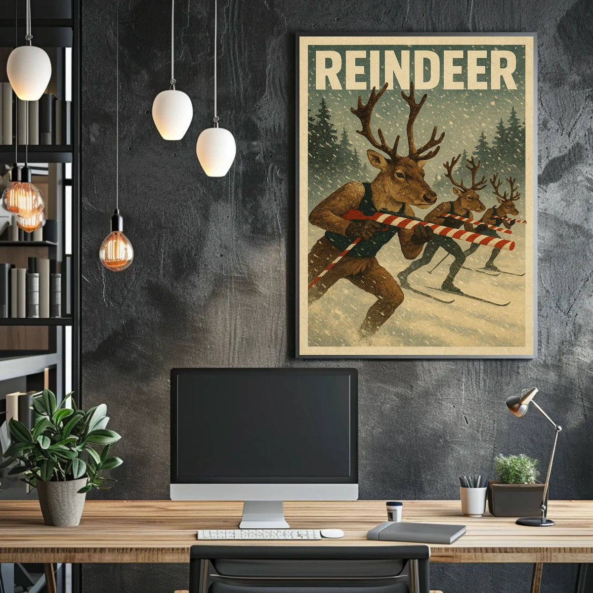 Reindeer Ski Team Poster