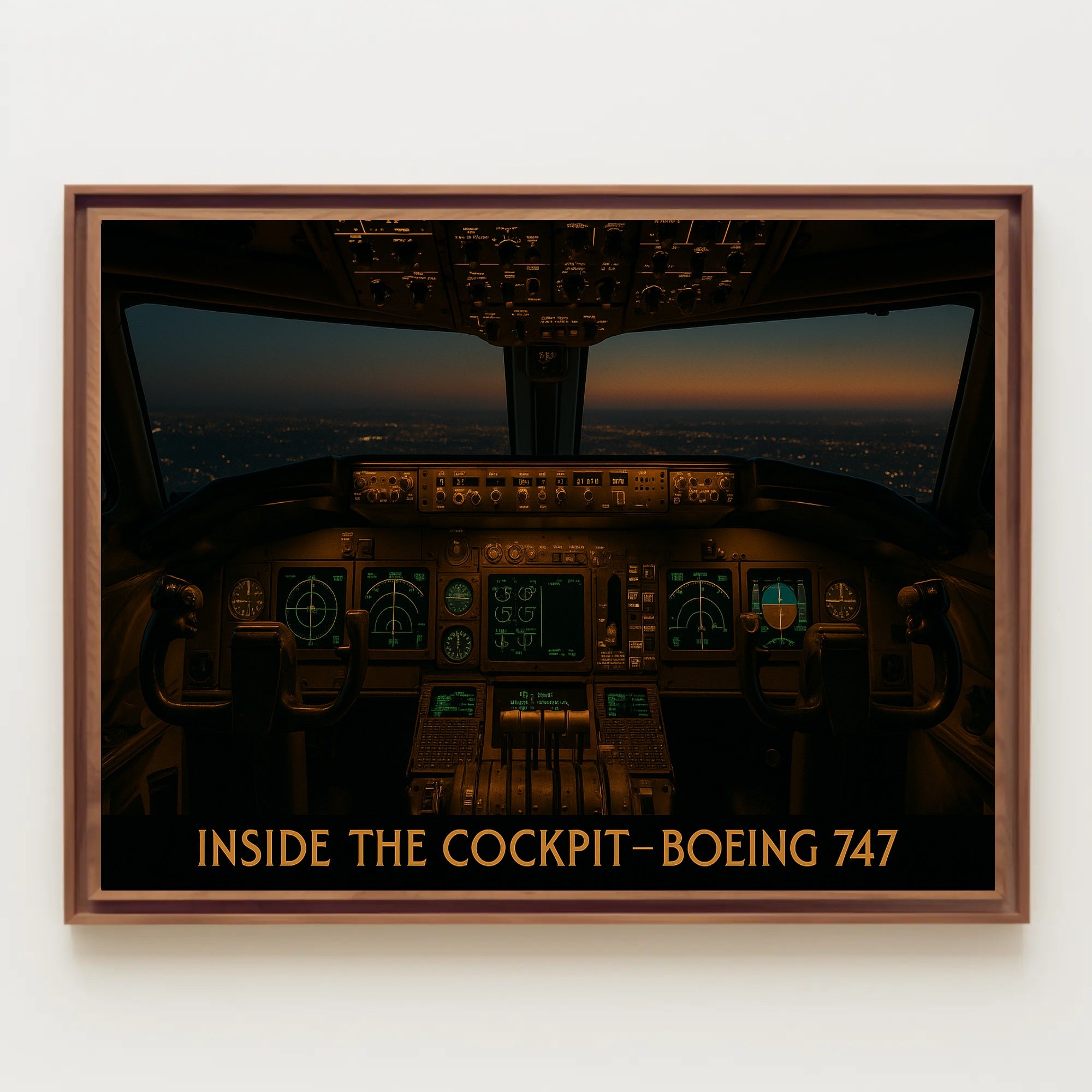 Inside The Cockpit Boeing 747 Poster