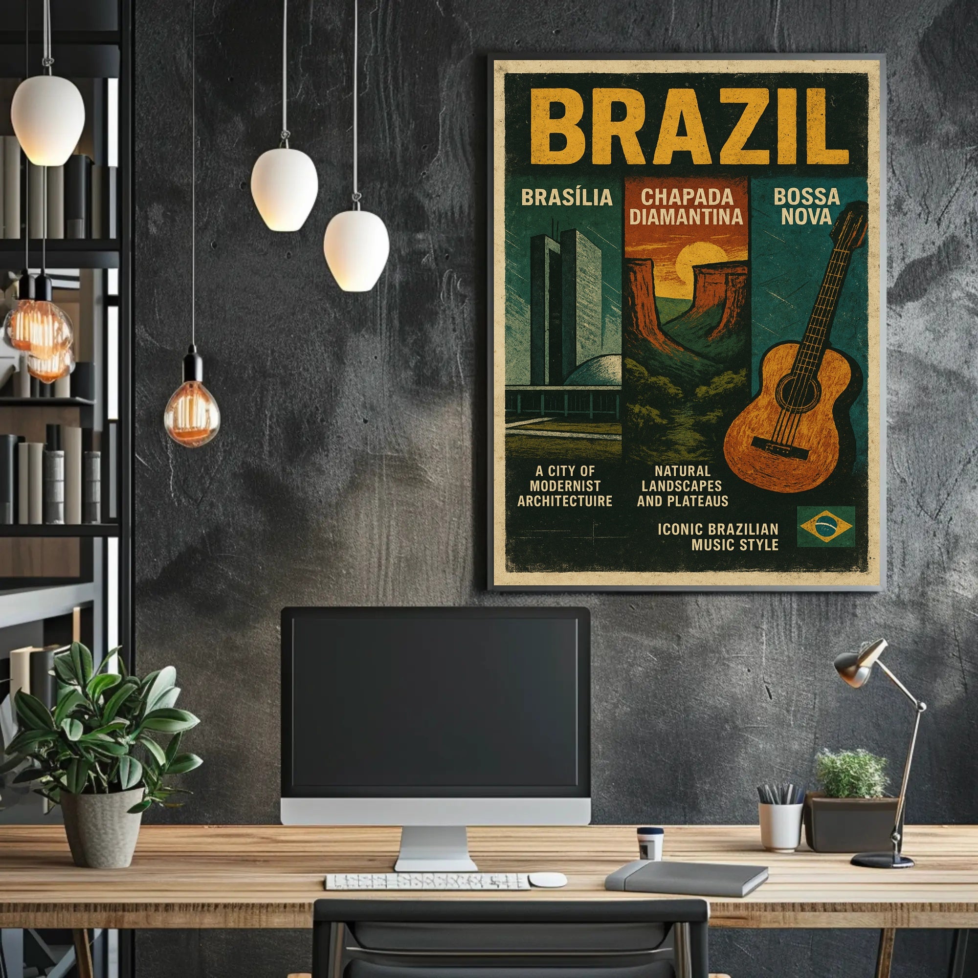 Brazil Modernist Architecture Wall Art with Natural Beauty PosterGoat