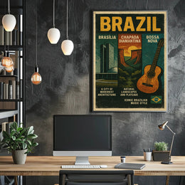 Brazil Modernist Architecture Wall Art with Natural Beauty PosterGoat