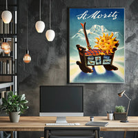 St. Moritz Sun Sled Adventure Poster PosterGoat