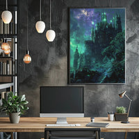 Majestic Dusk Mountain Impressionist Landscape Art Poster PosterGoat