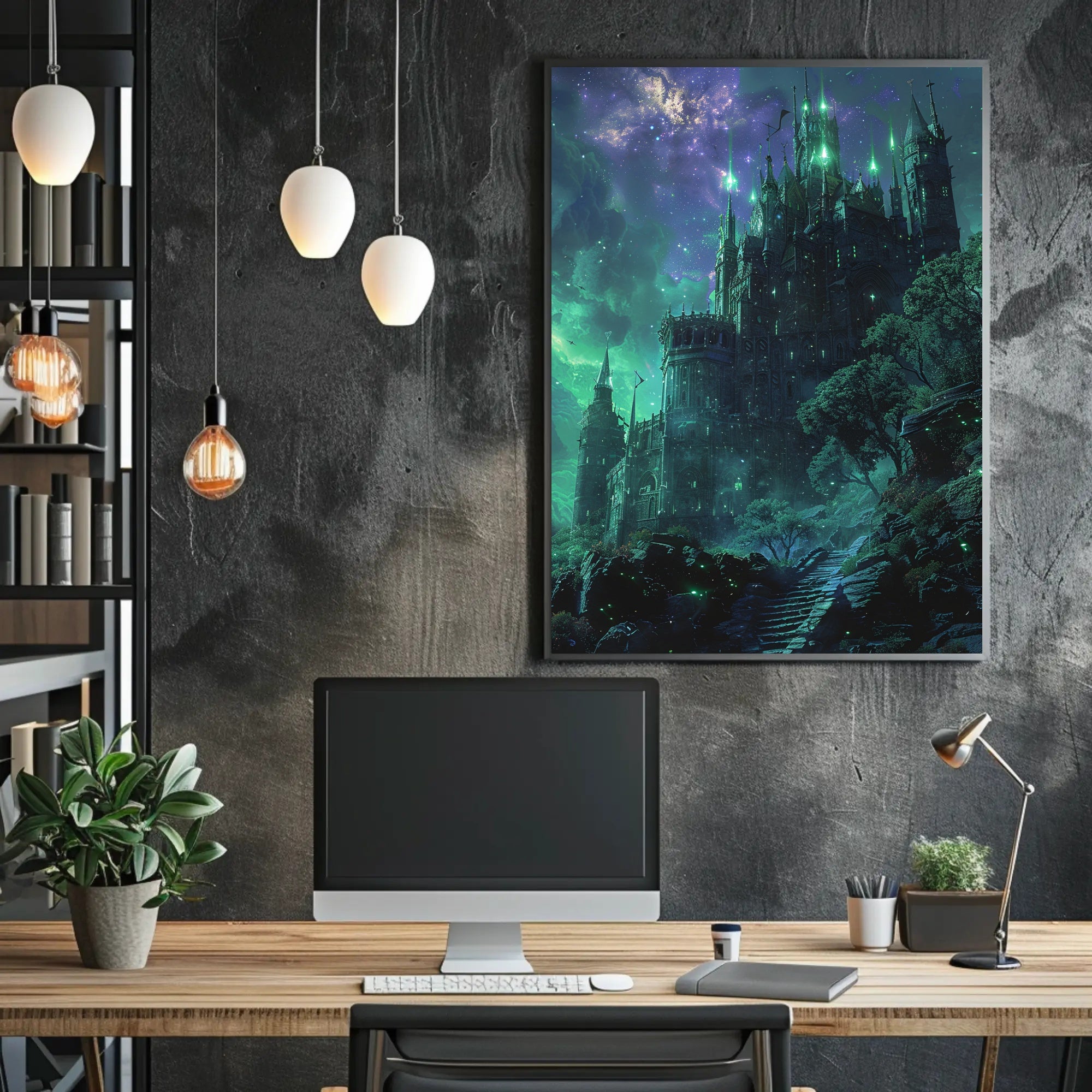 Majestic Dusk Mountain Impressionist Landscape Art Poster PosterGoat