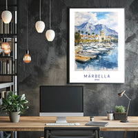 Marbella Harbor Poster PosterGoat