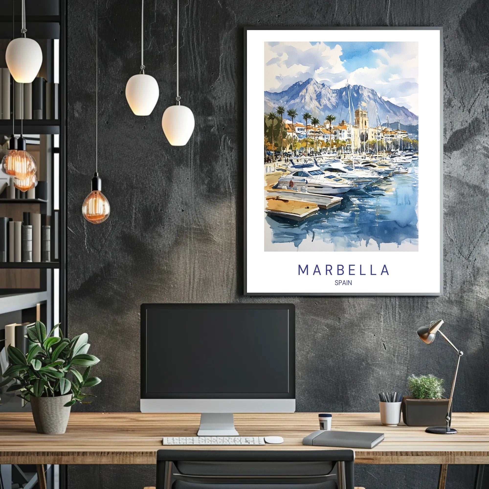 Marbella Harbor Poster PosterGoat