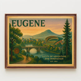 Eugene City Adventure Poster Wall Art Print