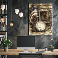 Vintage Rustic Classic Banjo Americana Wall Art Poster