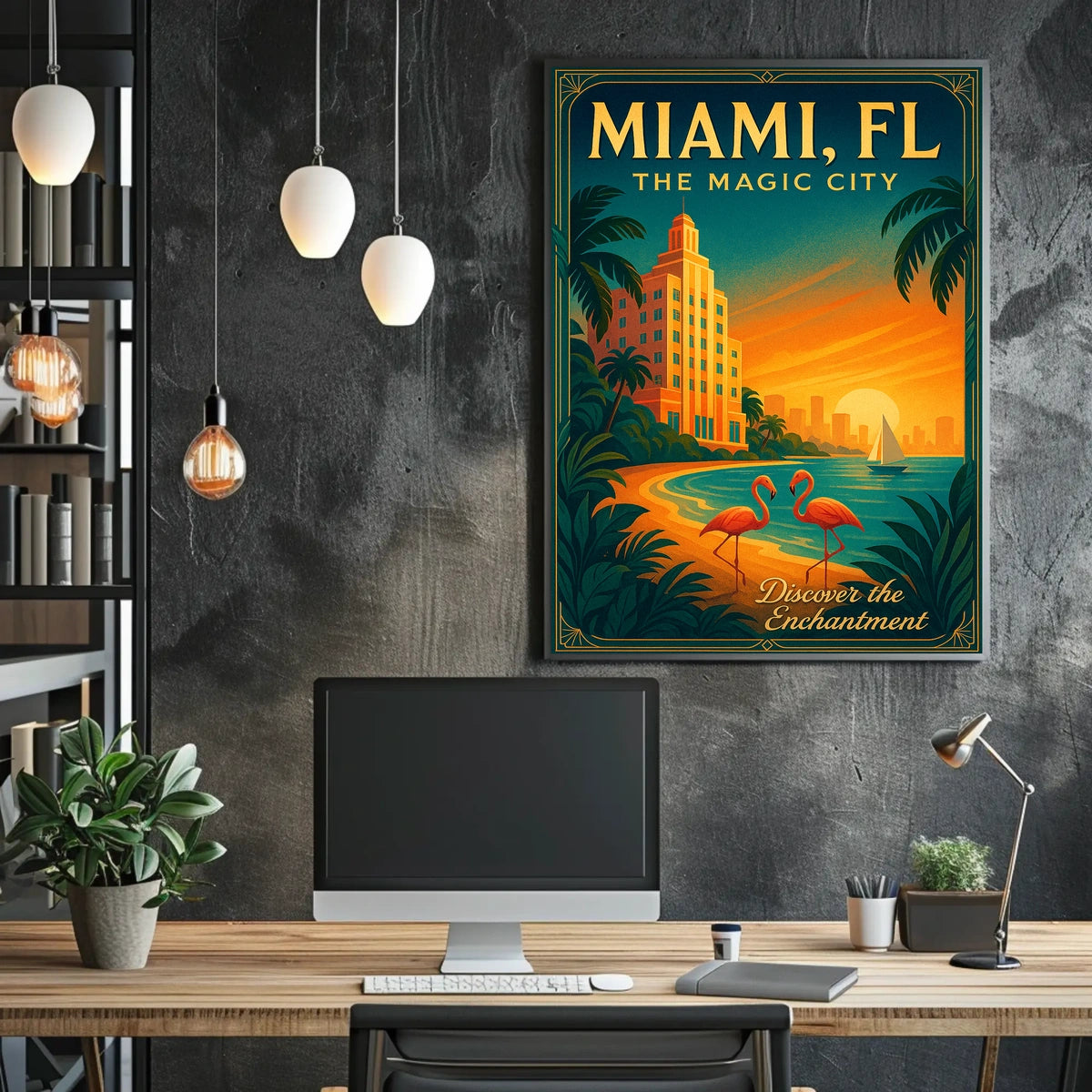 Miami Magic City Vintage Travel Poster