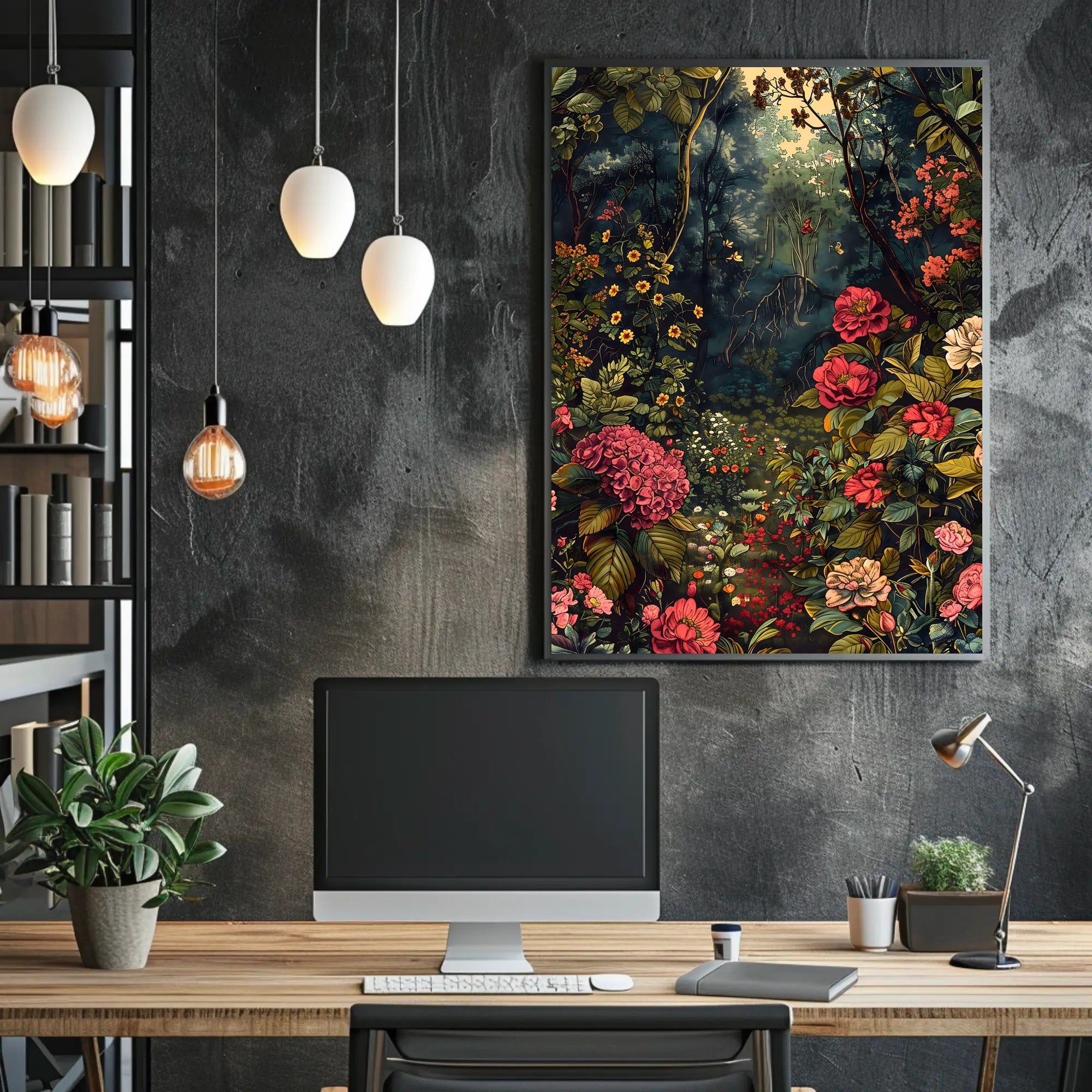 Enchanted Forest Garden William Morris Art Poster