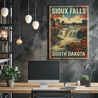 Sioux Falls Scenic Nostalgic Travel Art Deco Poster