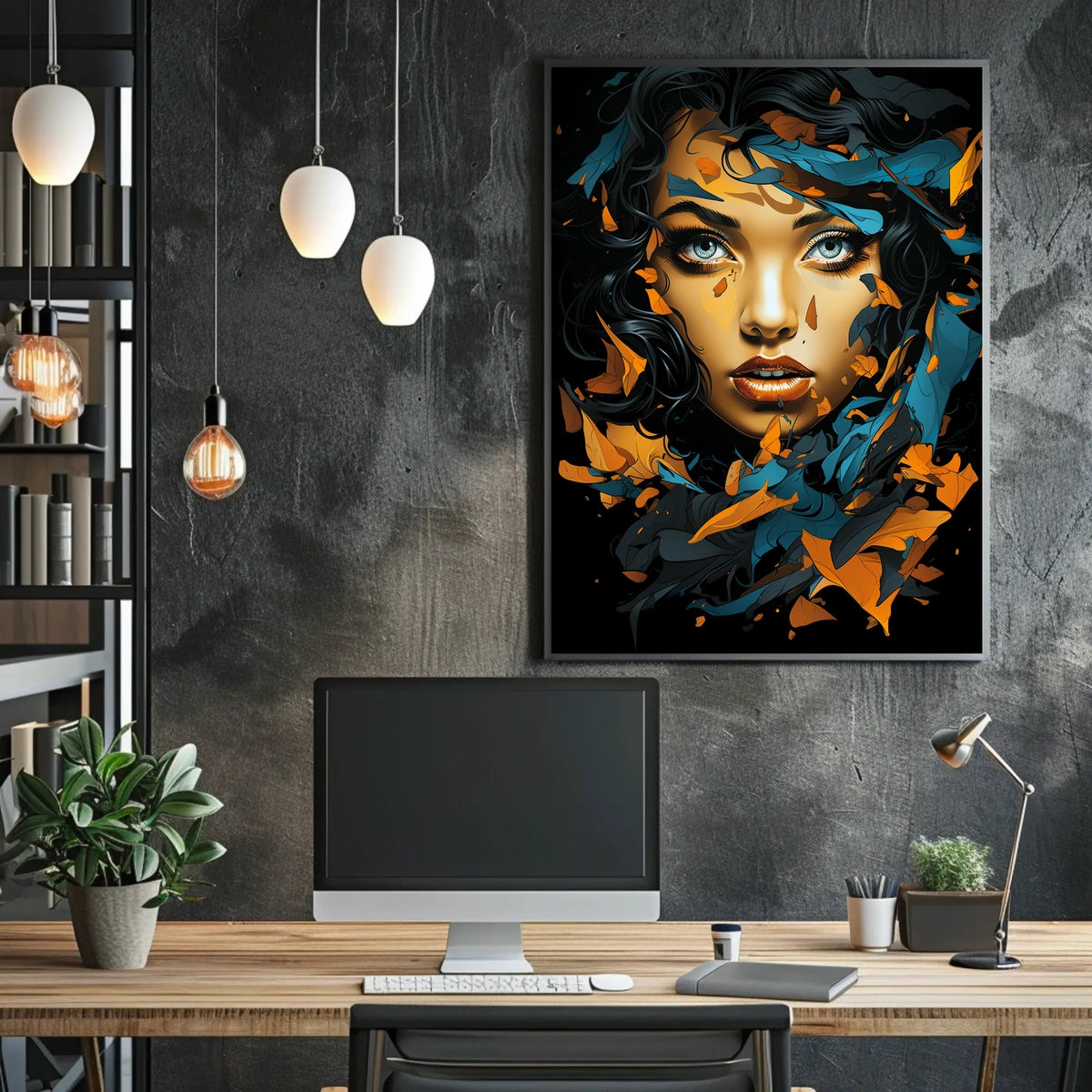 Surreal Abstract Woman's Face with Vibrant Colors