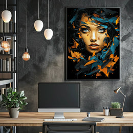 Surreal Abstract Woman's Face with Vibrant Colors