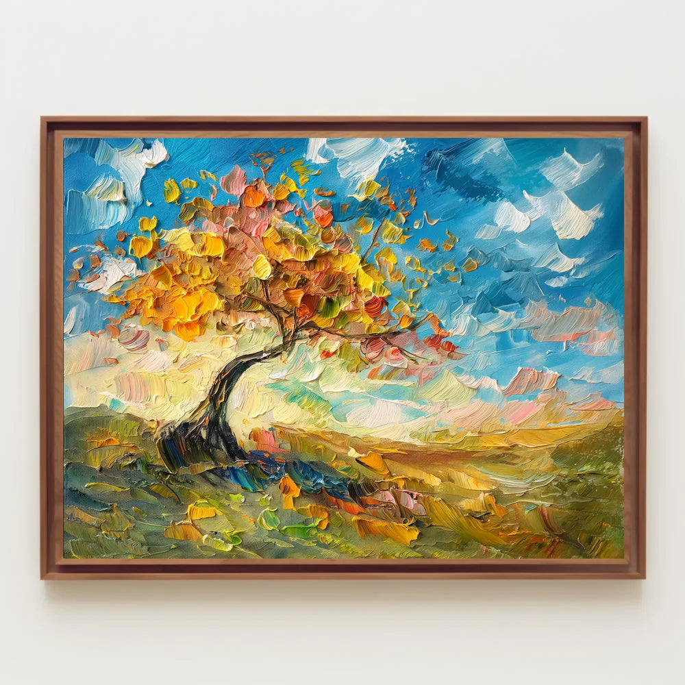Vibrant Autumn Tree Impressionistic Art Poster Print