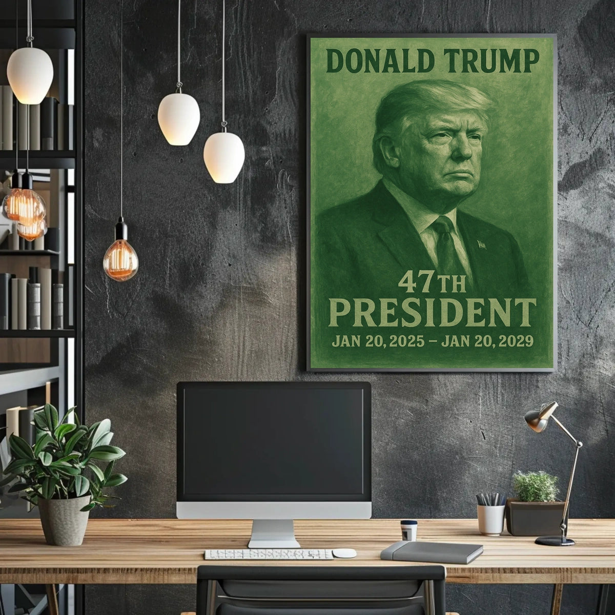 Donald Trump 47th President Scenic Landmark Portrait Patriotic Heritage Wall Art Modern Poster