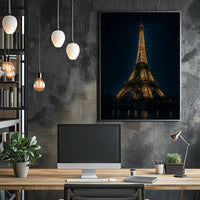 Eiffel Tower Nightscape: Captivating Urban or Cityscape Poster