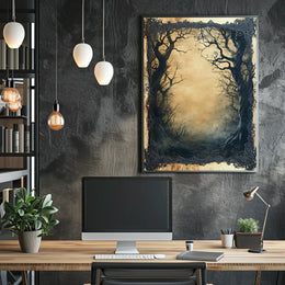 Mystical Gothic Eerie Forest Scene Artistic or Pop Culture Poster