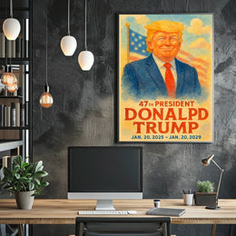 Trump Visionary Watercolor Patriotism Poster