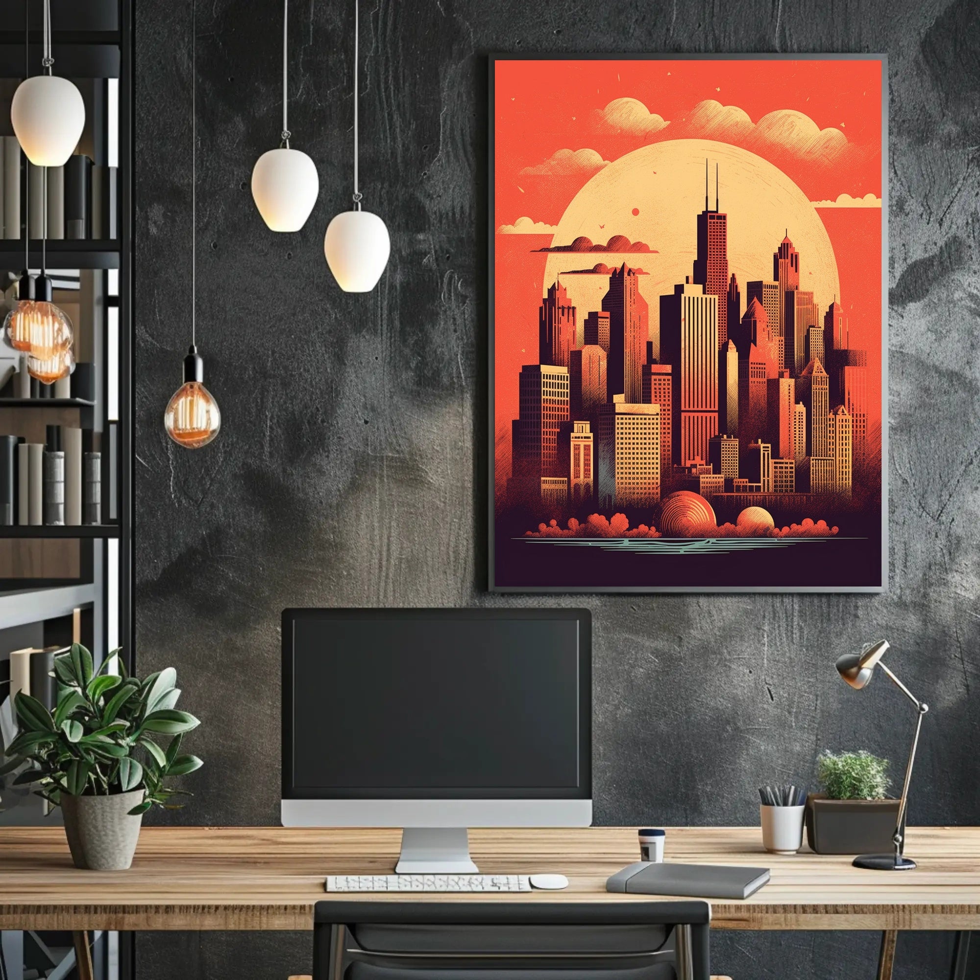 Vibrant Urban Skyline Poster