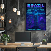 Brazil - Christ the Redeemer and Carnival Celebration Poster PosterGoat