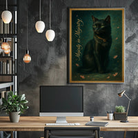 Majestic Black Cat with Gold Collar Animal Poster