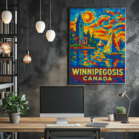 Winnipegosis, Canada Vibrant Mosaic Poster