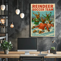 Reindeer Soccer Team Celebration Poster