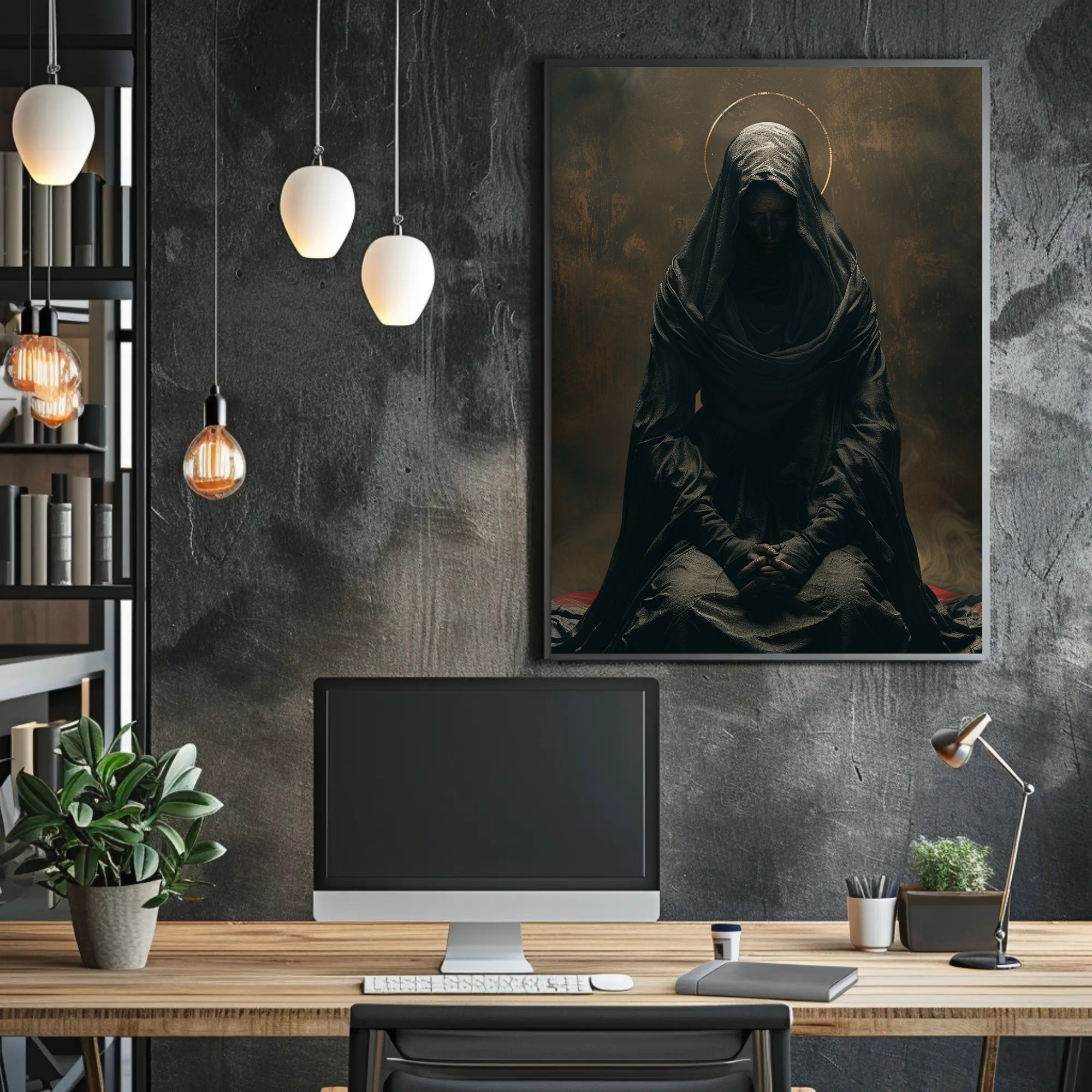 Mysterious Cloaked Figure Spiritual Art Poster Print PosterGoat