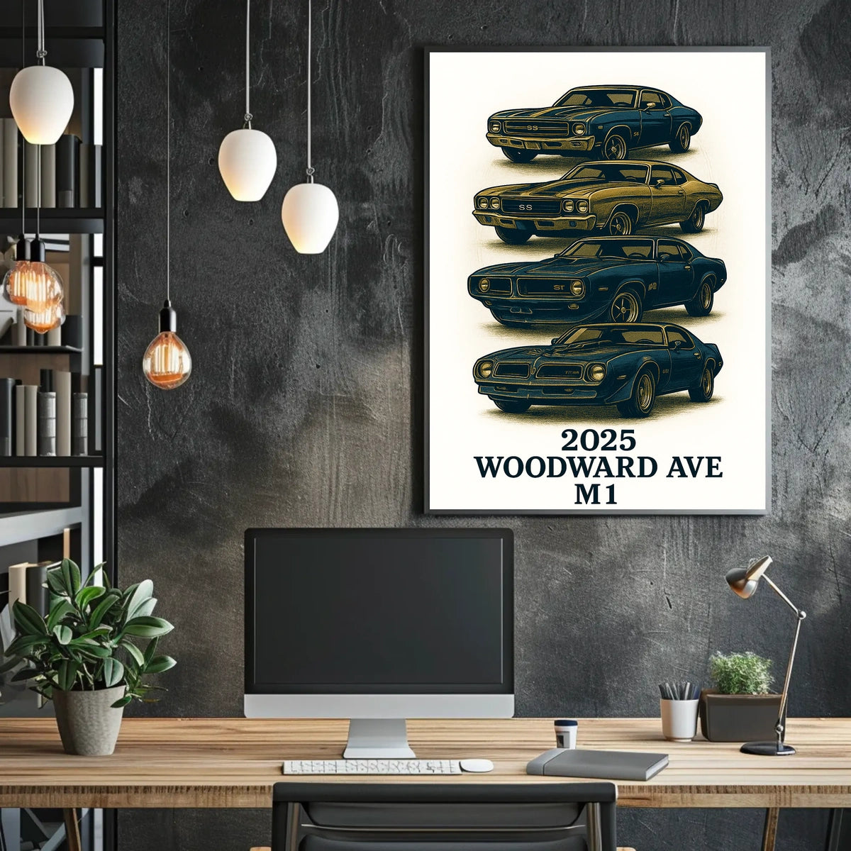 Classic Cars on Woodward Ave Poster