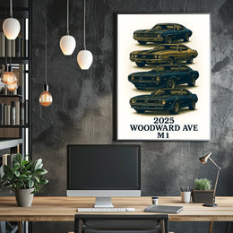 Classic Cars on Woodward Ave Poster