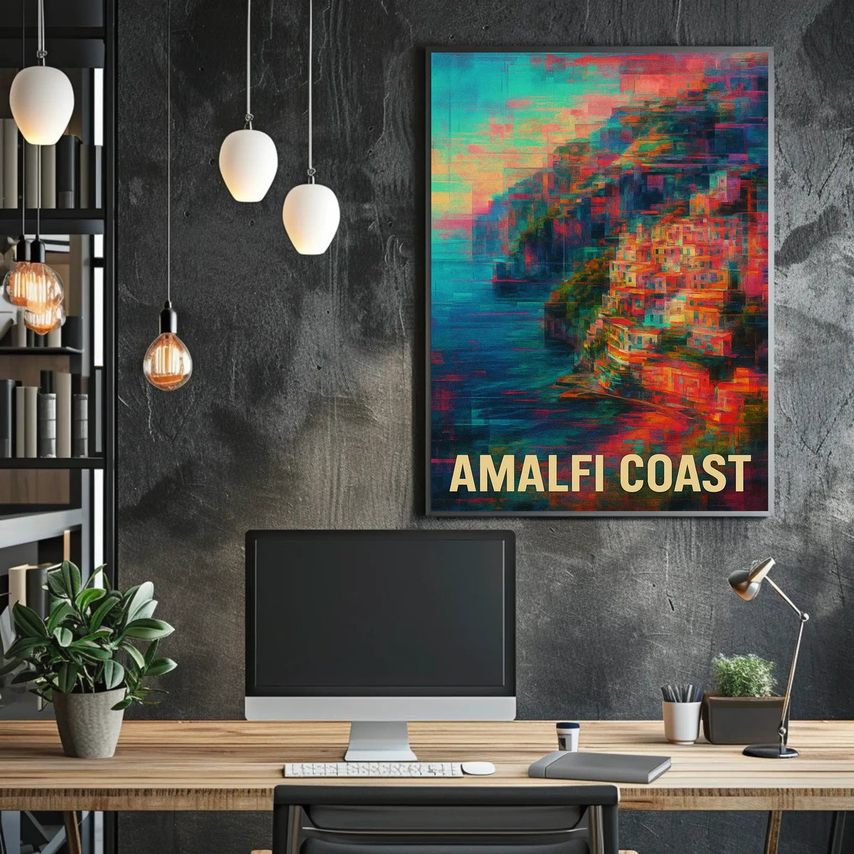 Amalfi Coast Vibrant Escape Poster Coastal Wall Art