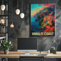 Amalfi Coast Vibrant Escape Poster Coastal Wall Art