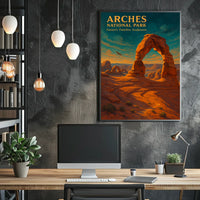 Arches National Park Scenic Vintage National Park Poster