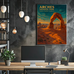 Arches National Park Scenic Vintage National Park Poster