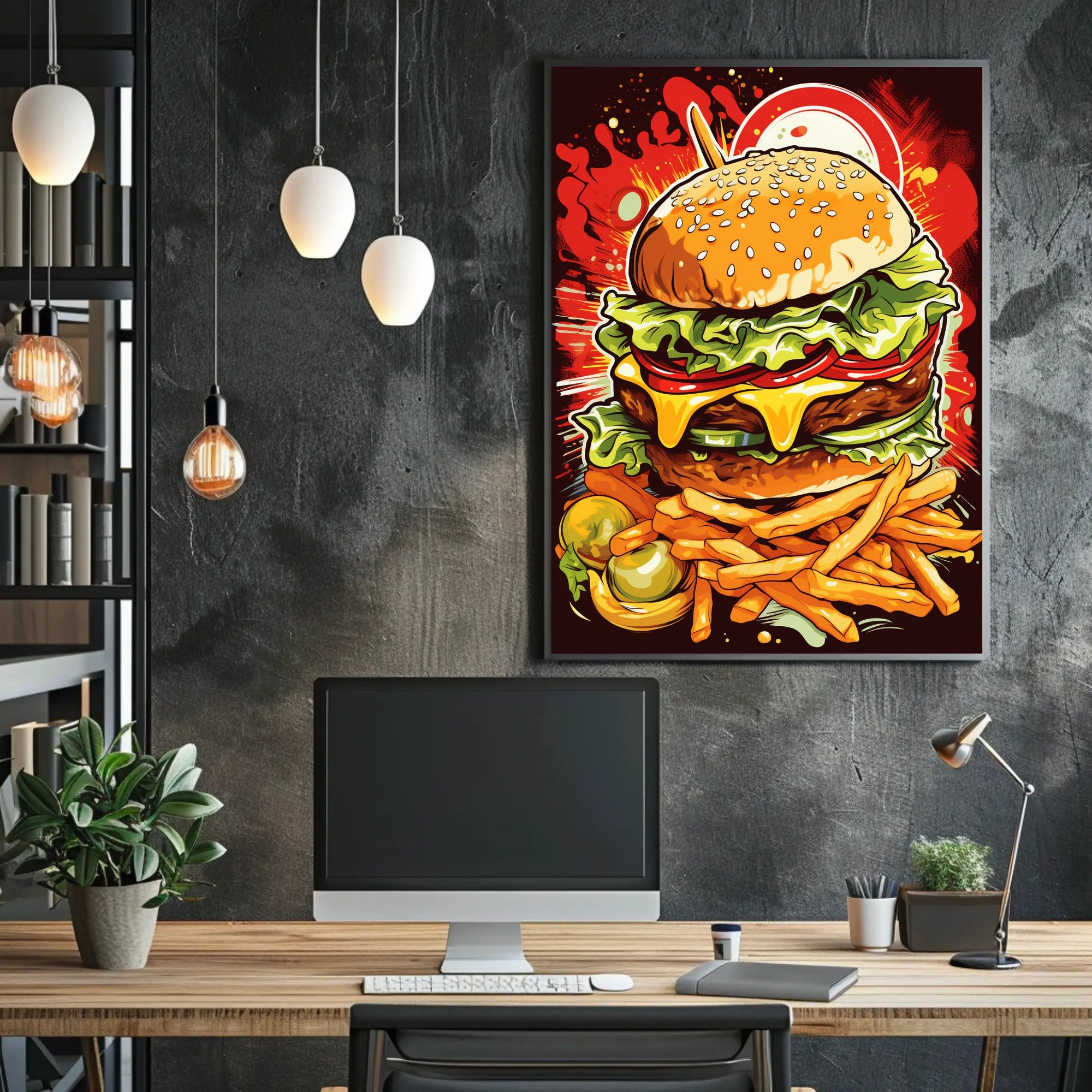 Burger Explosion Poster PosterGoat