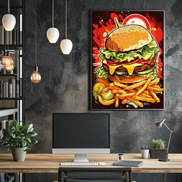 Burger Explosion Poster PosterGoat