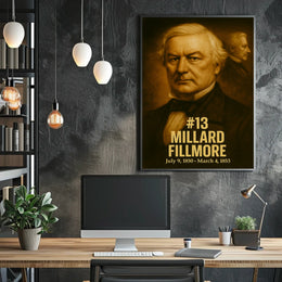 Millard Fillmore Presidential Poster Vintage Analog Film Aesthetic Wall Art History Portrait Print