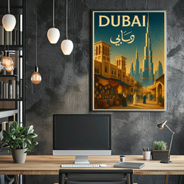 Discover Dubai Poster A Blend Of Tradition And Modernity