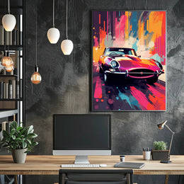 Vibrant Classic Car Art Poster
