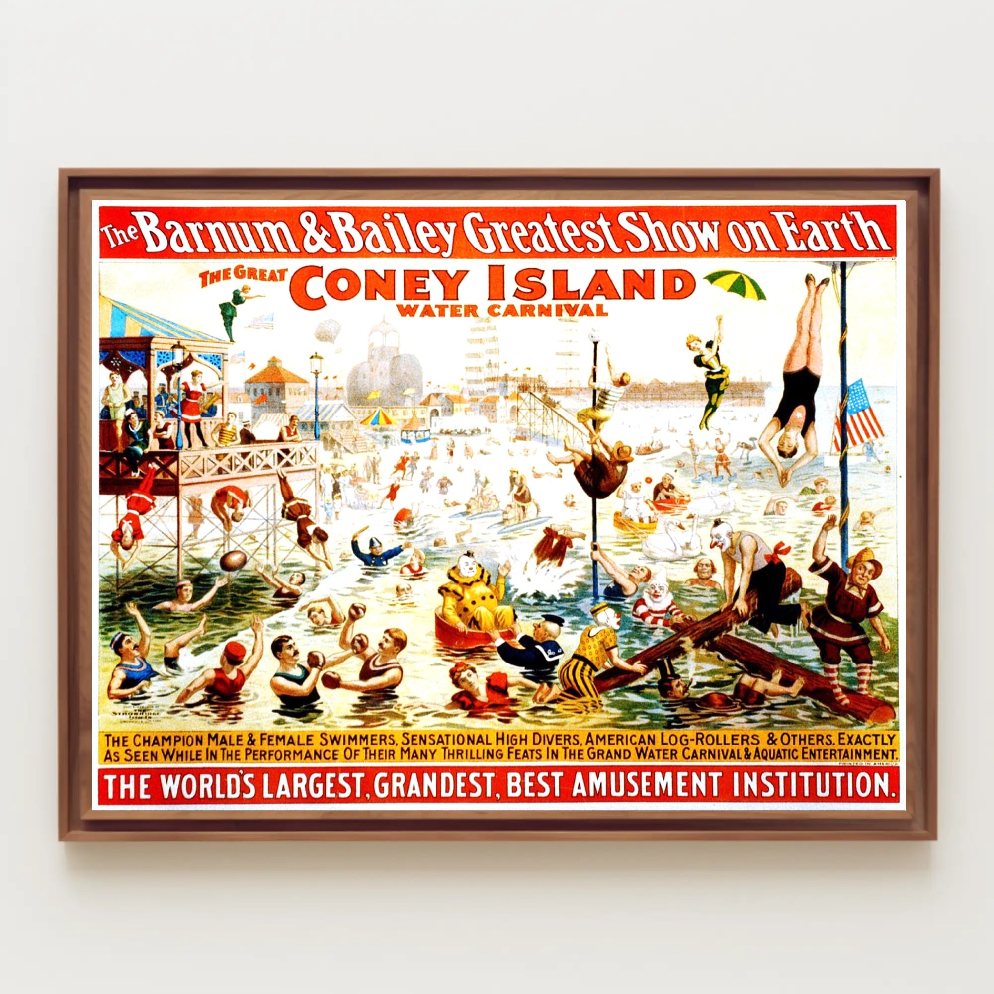 The Great Coney Island Water Carnival Poster