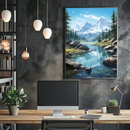 Tranquil Mountain Landscape Poster