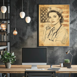sketch of a nurse Poster