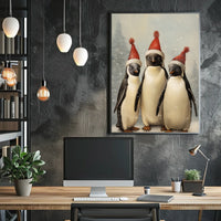 Festive Penguins Trio Poster