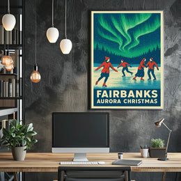Fairbanks Aurora Christmas Poster