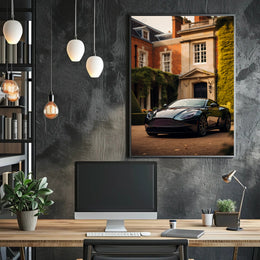 Luxury Car and Mansion Poster PosterGoat