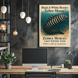 Black White Beauty Zebra Moray Poster PosterGoat