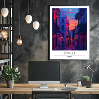 Seville Twilight Urban Escape Poster