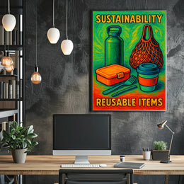 Sustainability Reusable Items Poster