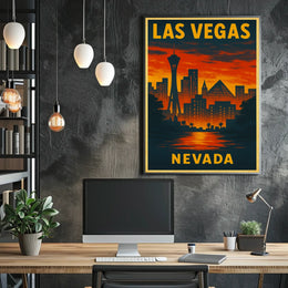 Las Vegas Skyline Sunset Wanderlust Photography Poster